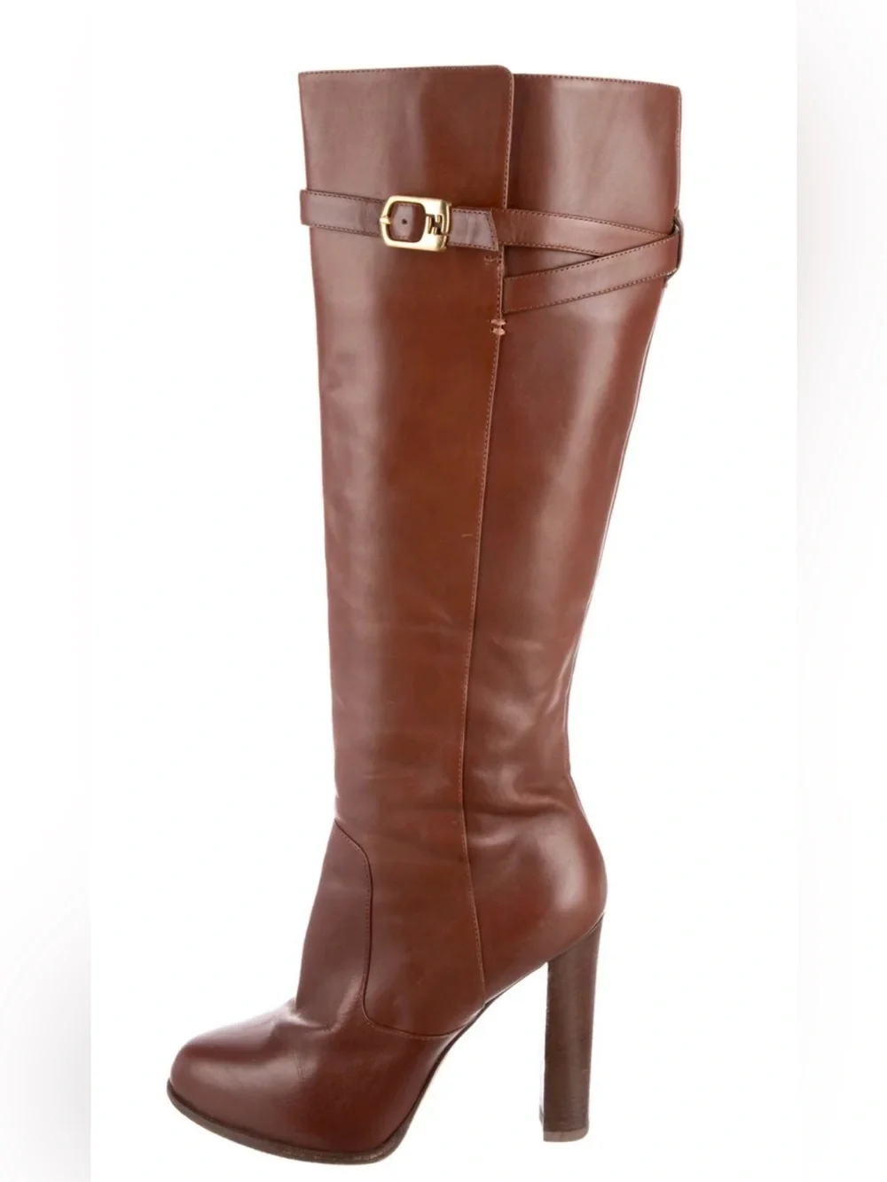 Fendi Women's Tall Brown Leather Riding Boots